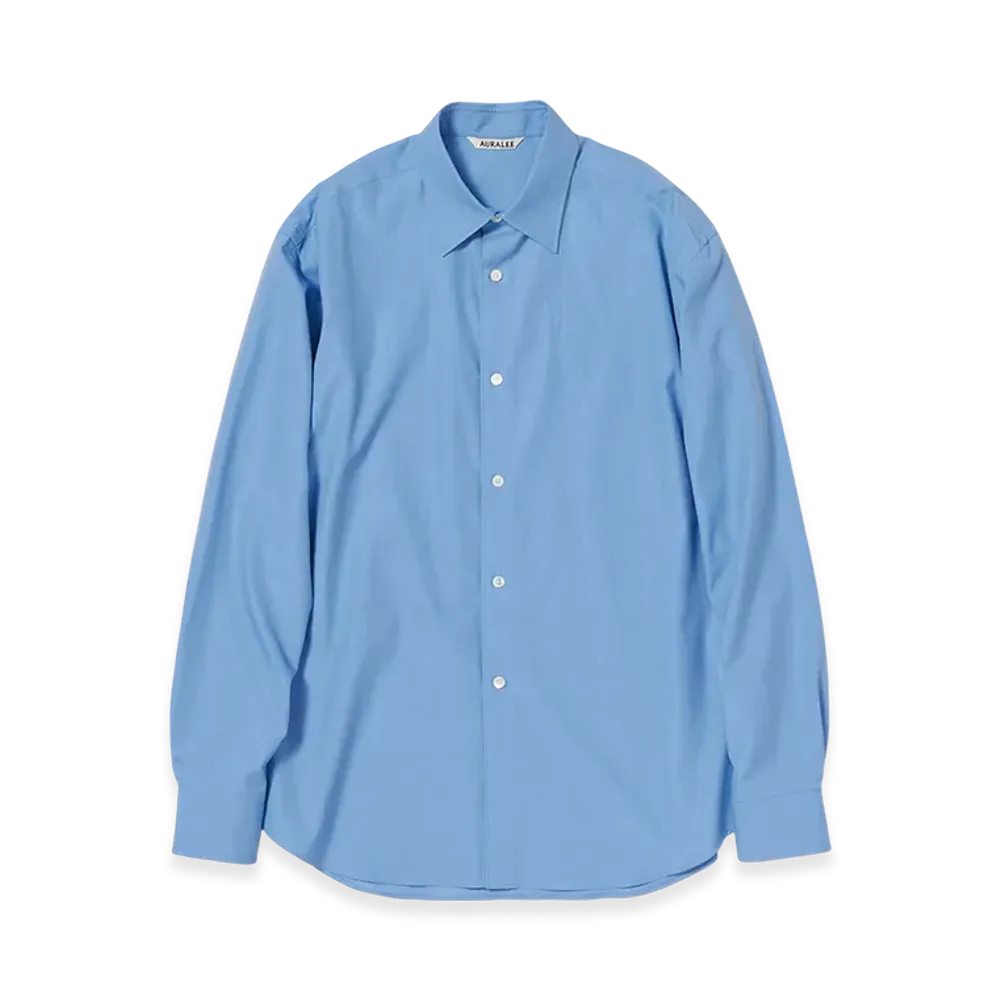 AURALEE Women's Washed Finx Twill Shirt "Blue"
