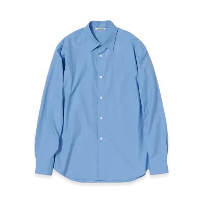 AURALEE Women's Washed Finx Twill Shirt "Blue"