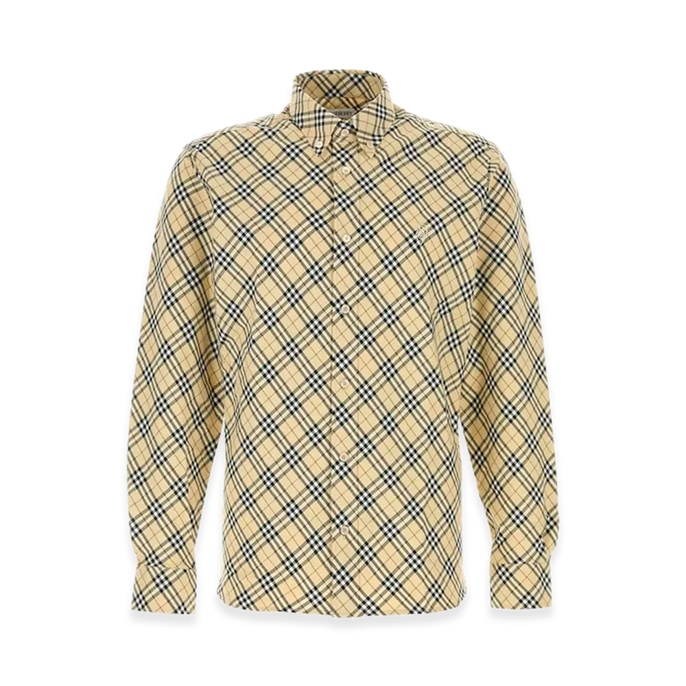 Burberry Embroidered Cotton Shirt "Checked"