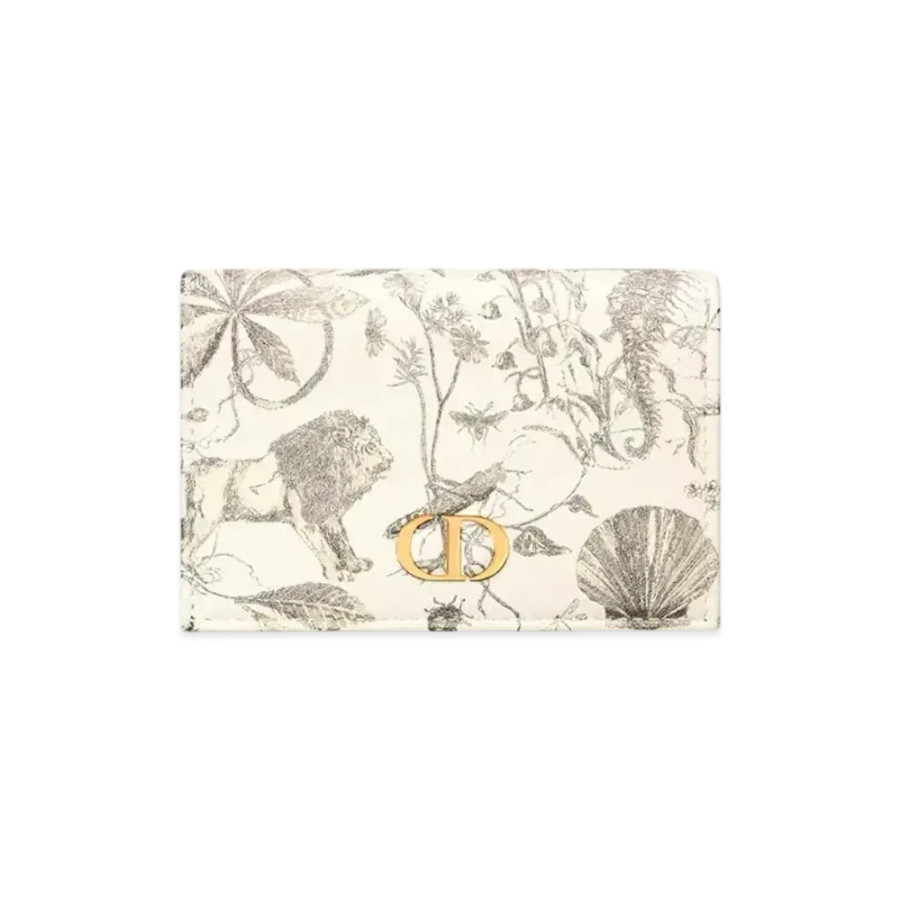 Dior Caro Glycine Wallet Dior Cabinet de Curiosites Calfskin "Latte/Gold"