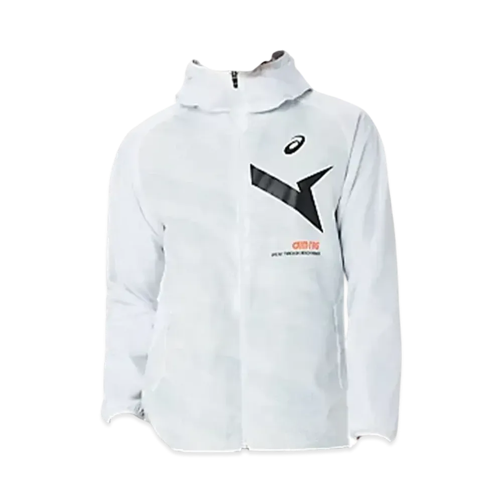 Asics Aim-Trg Back Tricot Graphic Windbreaker Hoodie "Brilliant White"