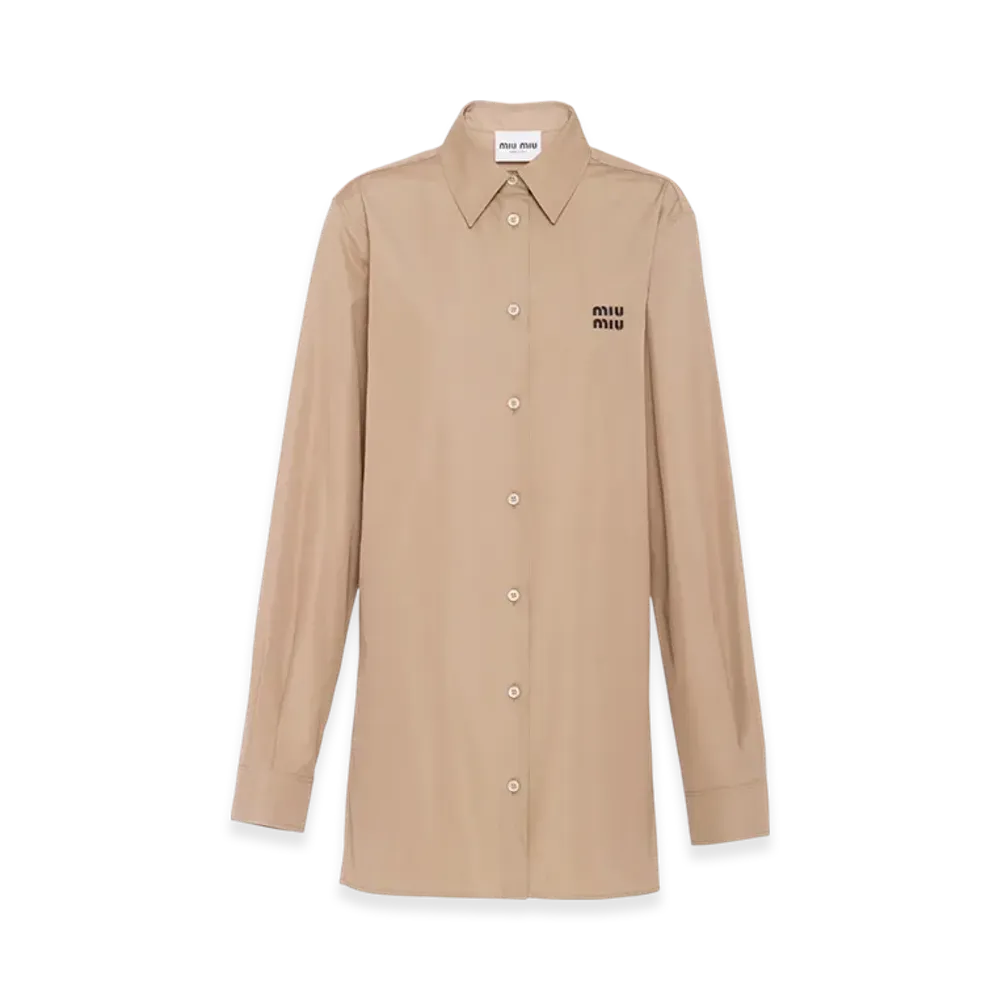 MIU MIU Women's Poplin Shirt "Clay Grey"