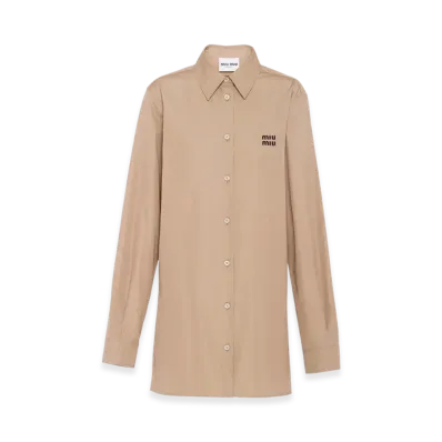 MIU MIU Women's Poplin Shirt "Clay Grey"