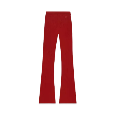 Courreges Reedition Rib Knit Pants "Red"