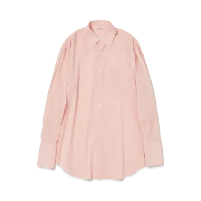 AURALEE Hard Twist Finx Organdy Shirt "Light Pink Chambray"