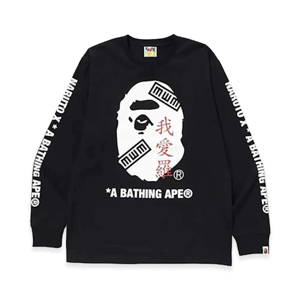 A BATHING APE x Naruto Ape Head L/S Tee "Black"