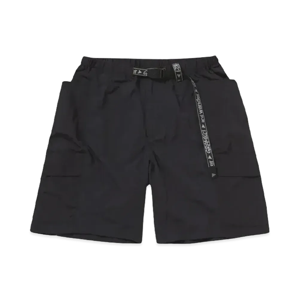 GRAMICCI x and wander PATCHWORK WIND SHORT "BLACK"