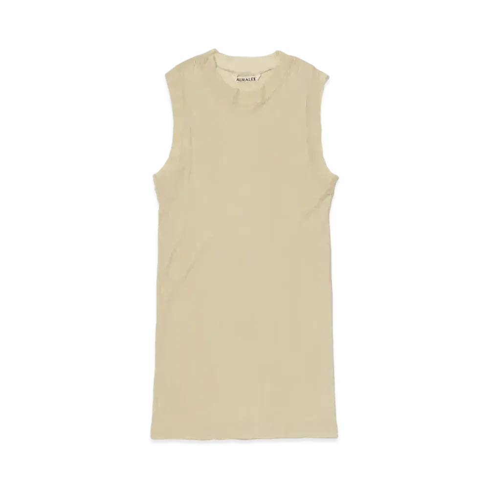 AURALEE Super High Gauge Sheer Rib Tank "Light Beige"
