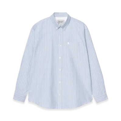 Carhartt WIP L/S Cassel Shirt "Cassel Stripe(Bleach / White)"