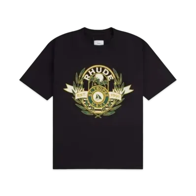 RHUDE St. Tropez Yacht Crest Tee "Black"