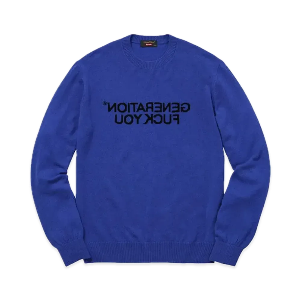 Supreme x UNDERCOVER Generation Fuck You Sweater "Blue"