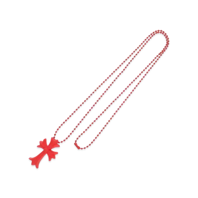 Chrome Hearts Rubber Small CH Cross Silicon Necklace "Red"