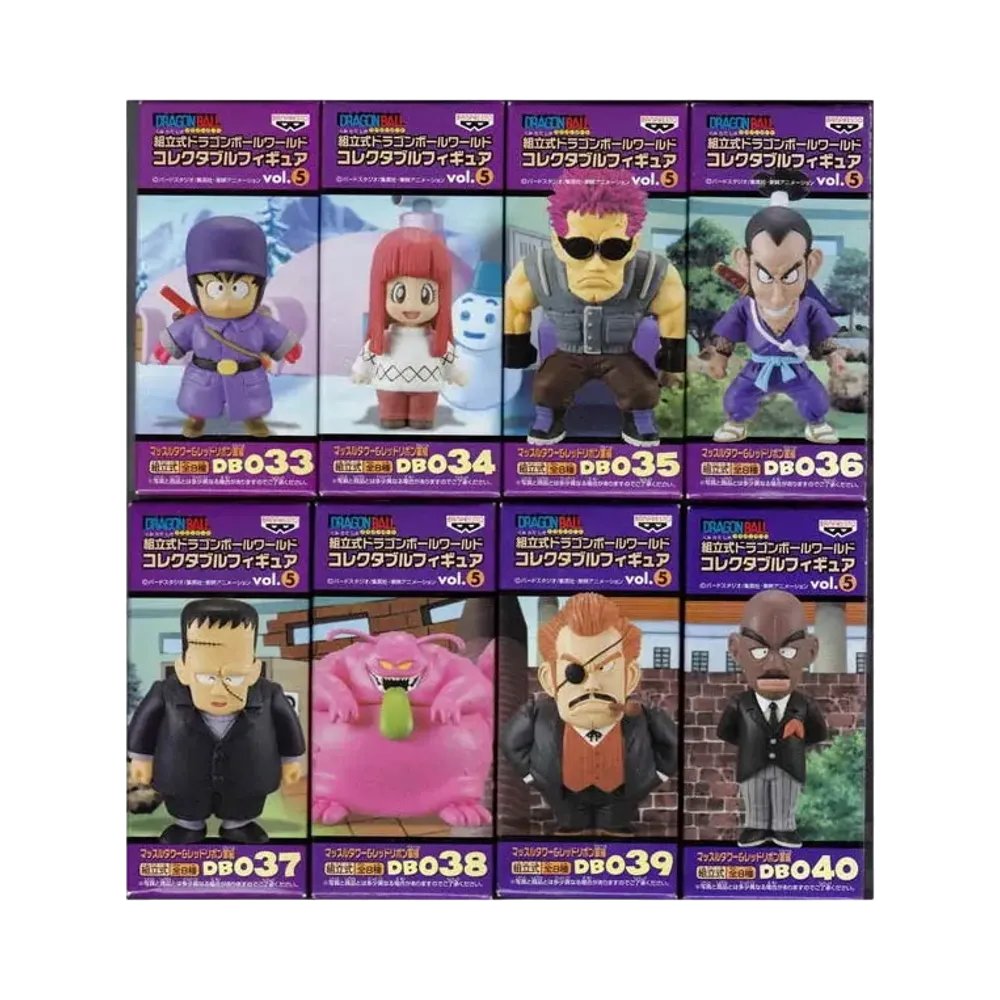 Banpresto Assembly Dragon Ball World Collectable Figure Vol.5 Muscle Tower & Red Ribbon Army Complete 8 Piece Set