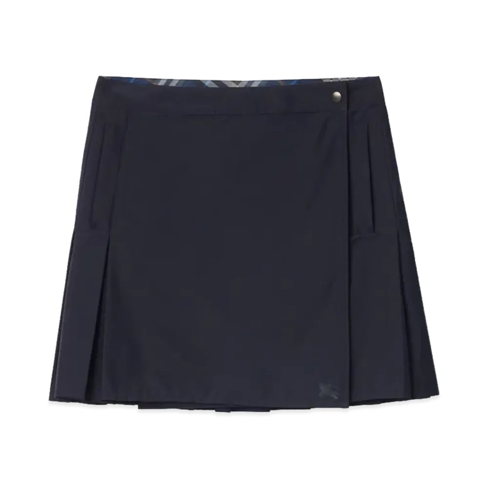 Burberry Women's Pleated Stretch Nylon Mini Skirt "Silhouette Blue"