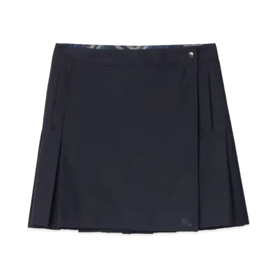 Burberry Women's Pleated Stretch Nylon Mini Skirt "Silhouette Blue"