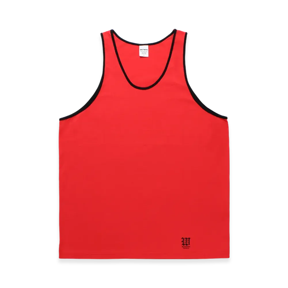 WACKO MARIA Washed Heavy Weight Ringer Tank Top "Red"
