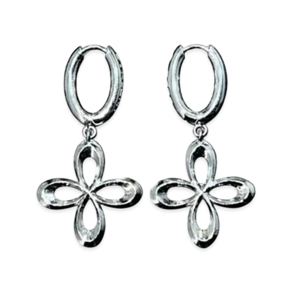 SURGERY Clover Logo Earrings "Silver"