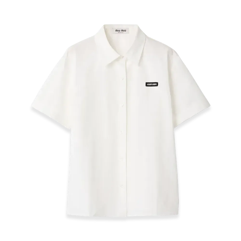 MIU MIU Women's Slubbed Poplin Shirt "White"