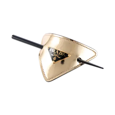 PRADA Spazzolato Platino Hair Clip "Gold"