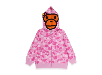 A BATHING APE Kids Baby Lisa ABC Camo Zip Hoodie "Pink"