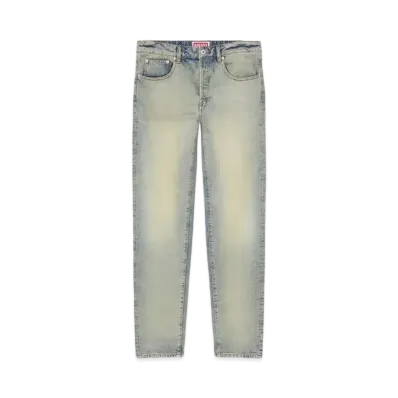 KENZO 'DRAWN VARSITY' Slim Fit BARA Jeans "Stone Bl Dirty Blue Denim"