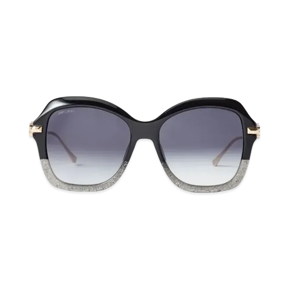 Jimmy Choo Tessy Square Sunglasses With Temples "Rose Gold/Black Grey"