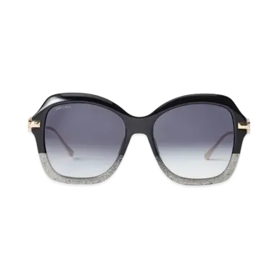 Jimmy Choo Tessy Square Sunglasses With Temples "Rose Gold/Black Grey"