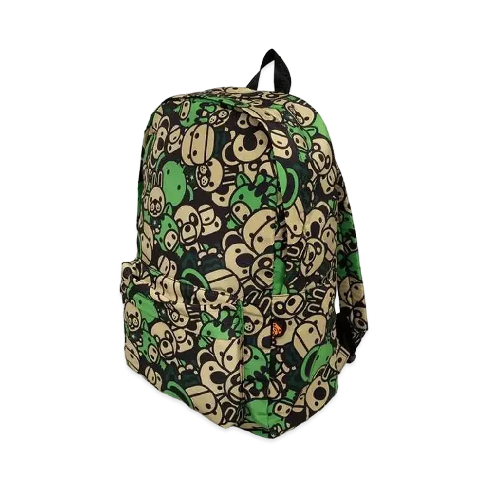 A BATHING APE All Friends Large Backpack "Green"