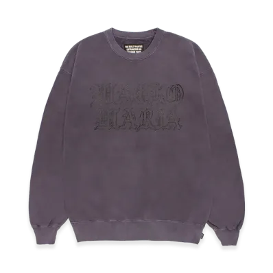 WACKO MARIA Washed Heavy Weight Sweat Shirt "Purple"