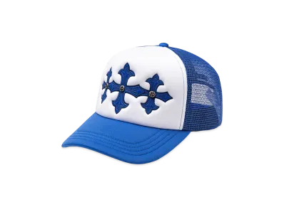 SUPPLIER Cross Leather Patch Mesh Cap "Blue"