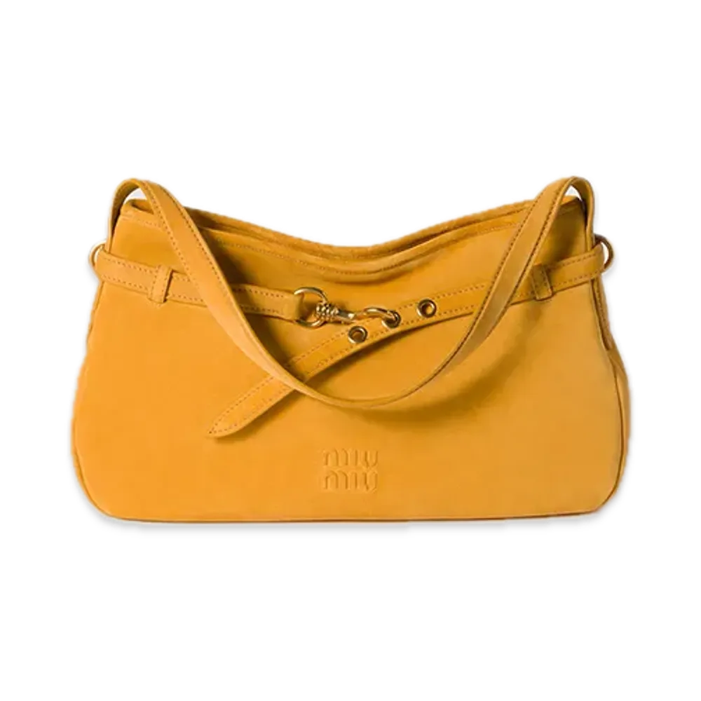MIU MIU Aventure Suede Bag "Mustard Yellow"