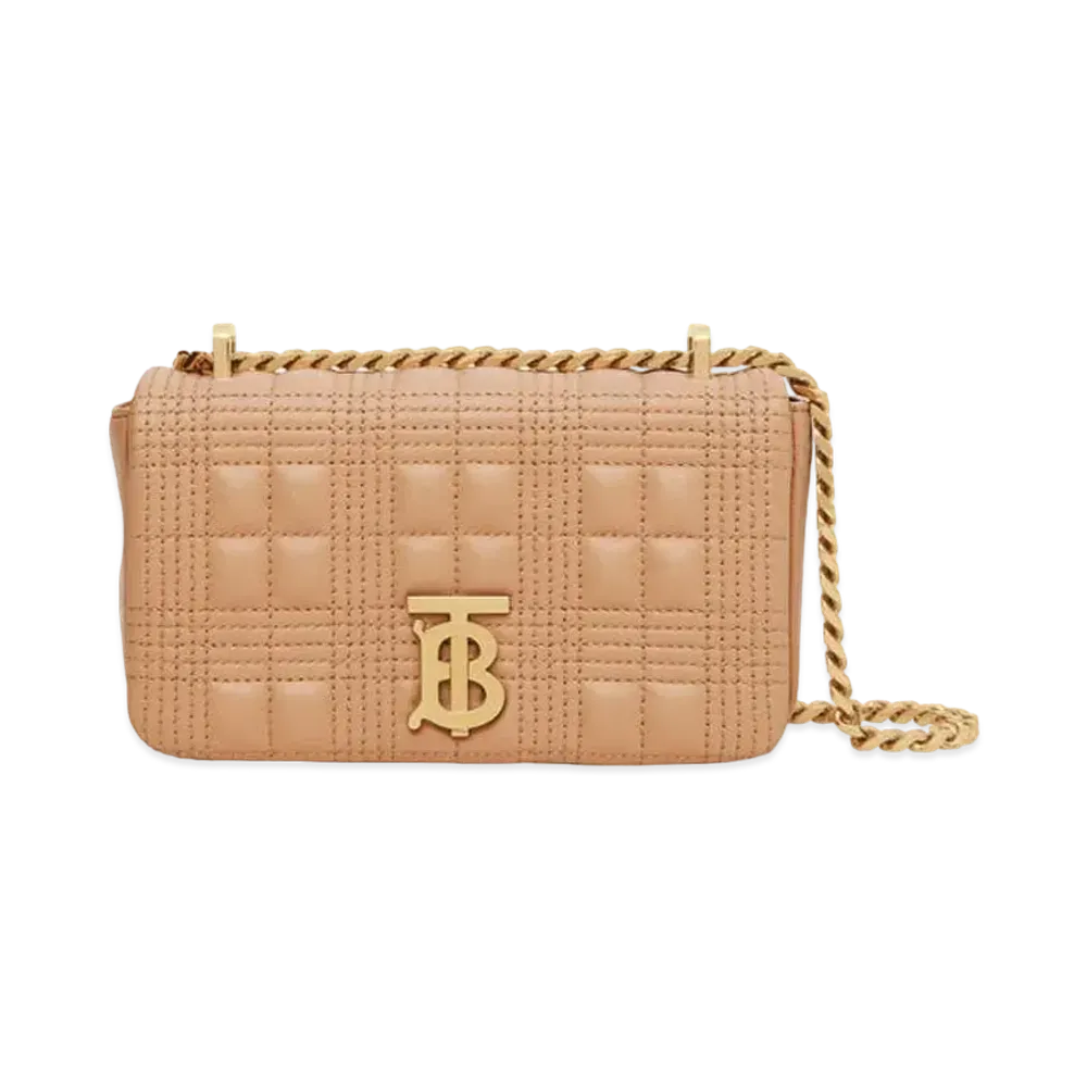 Burberry Medium Quilted Lambskin Lola Bag "Camel/Light Gold"