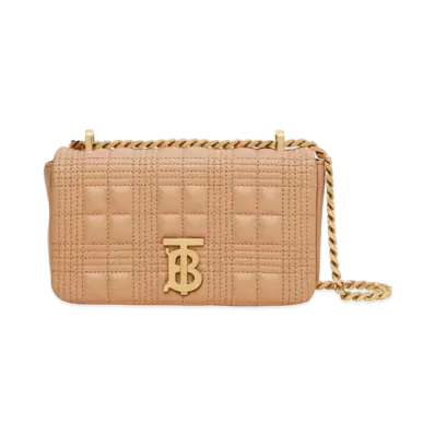 Burberry Medium Quilted Lambskin Lola Bag "Camel/Light Gold"