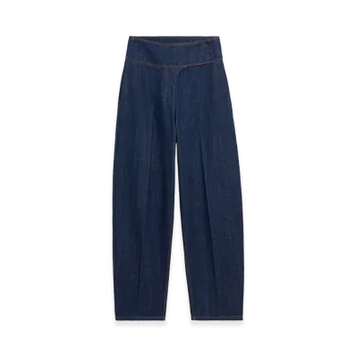 AMI PARIS Cotton Wrapped Belted Ballon Fit Jeans "Blue"