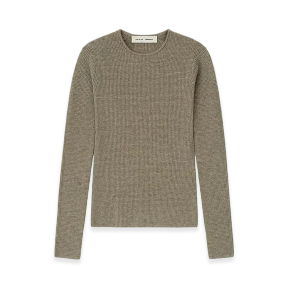 FEAR OF GOD ESSENTIALS Women's Waffle Long Sleeve Top "Homestead Heather"