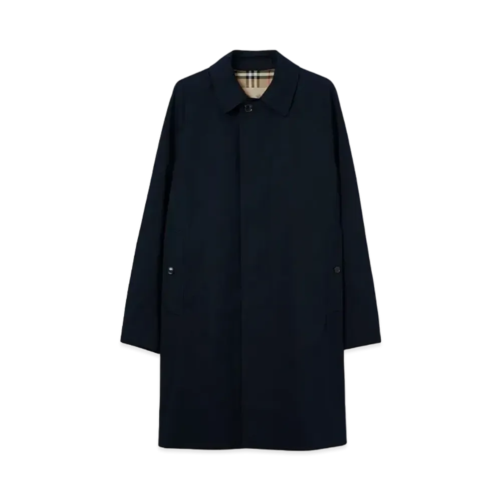 Burberry Men's Mid Length Camden Heritage Car Coat "Coal Blue"