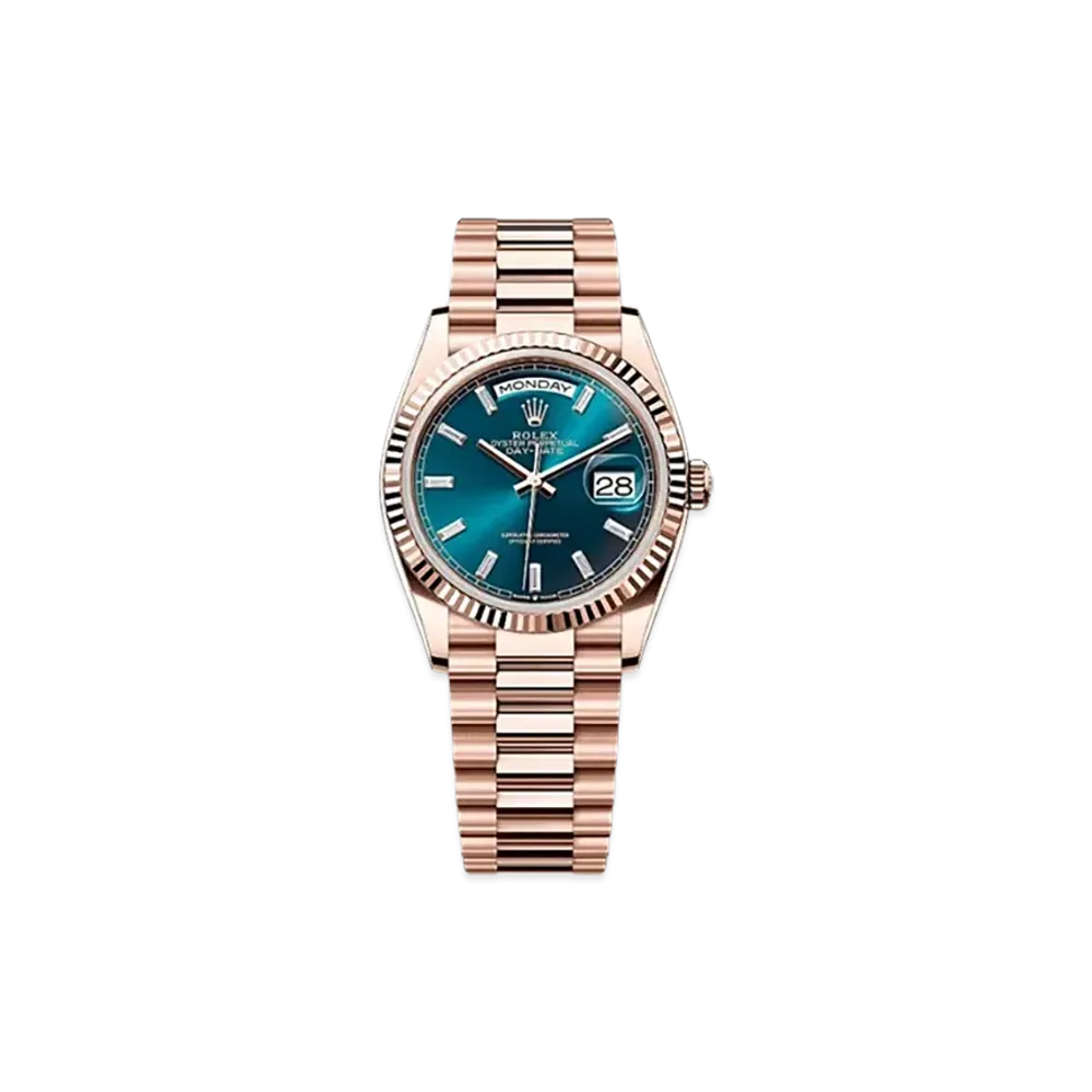 ROLEX Day-Date 36mm Everose Gold 128235 "Blue-Green"