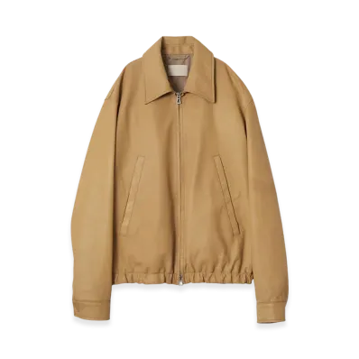 YOKE Goat Suede Nappalan Leather Zip Blouson "Khaki"
