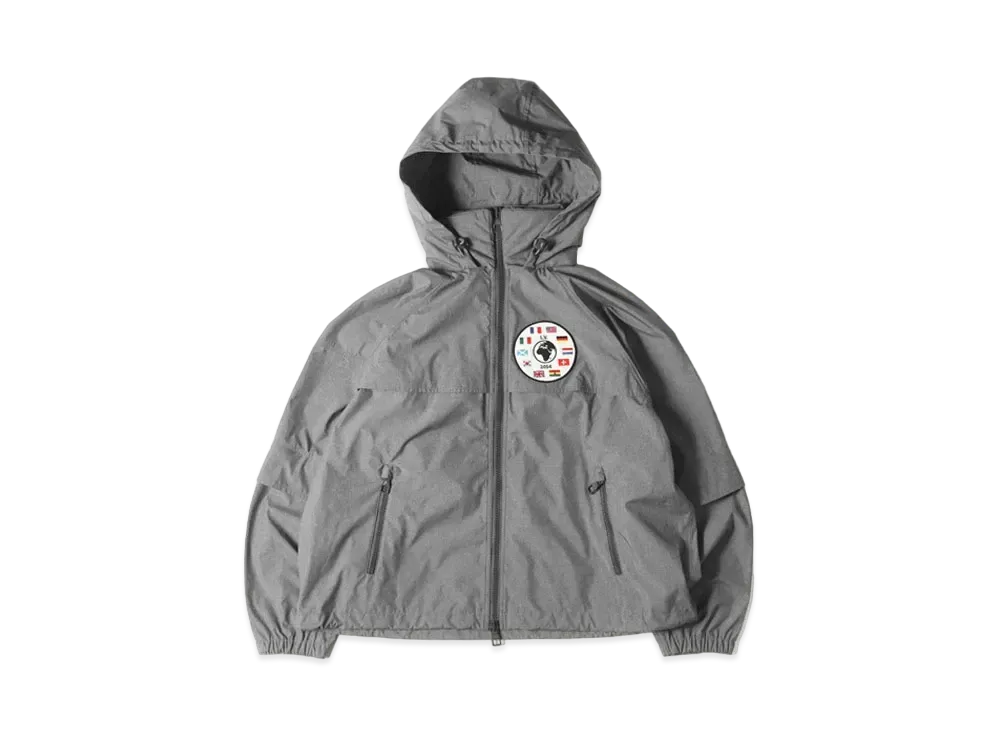 Louis Vuitton With Flag Patch WZip Hoodied 2Way Windbreaker "Light Gray"