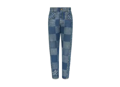 Louis Vuitton x Nigo Giant Damier Waves MNGM Denim Pants "Blue"