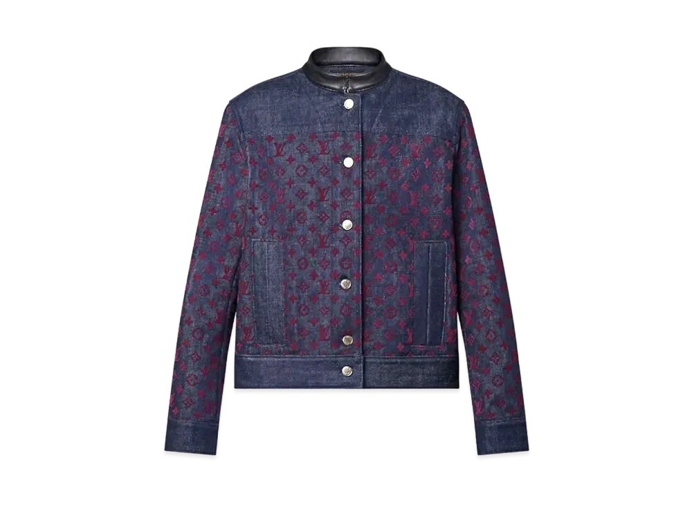 Louis Vuitton Flocked Monogram Denim Jacket "Marine"