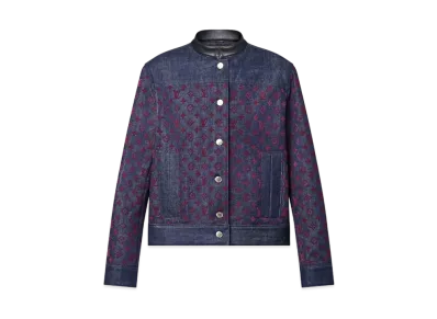 Louis Vuitton Flocked Monogram Denim Jacket "Marine"