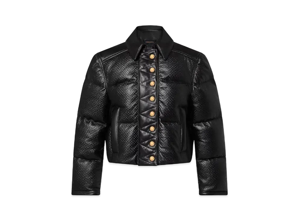 Louis Vuitton Monogram Leather Padded Boxy Jacket "Noir"
