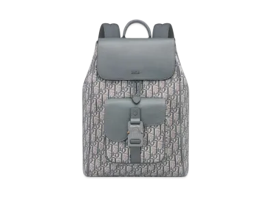 Dior Saddle Backpack Dior Oblique Jacquard and Grained Calfskin "Deep Gray"