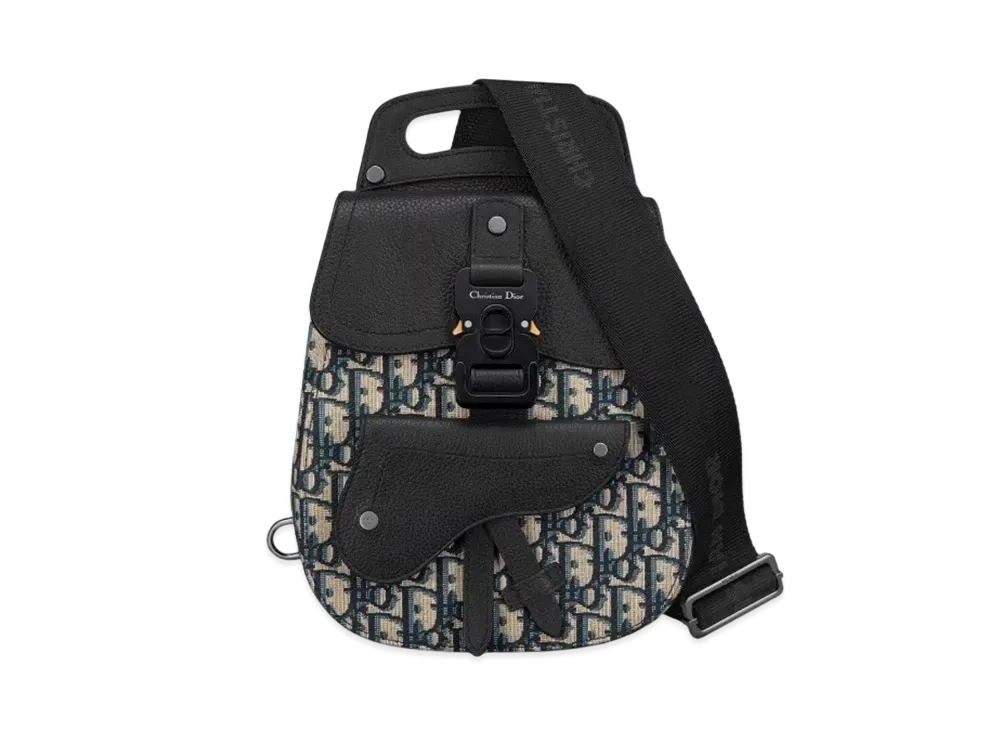 Dior Mini Gallop Sling Bag Dior Oblique Jacquard Grained Calfskin "Beige/Black"