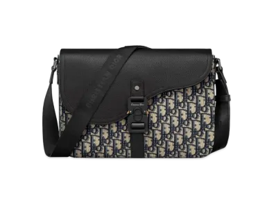 Dior Saddle Messenger Bag Dior Oblique Jacquard Grained Calfskin "Beige/Black"