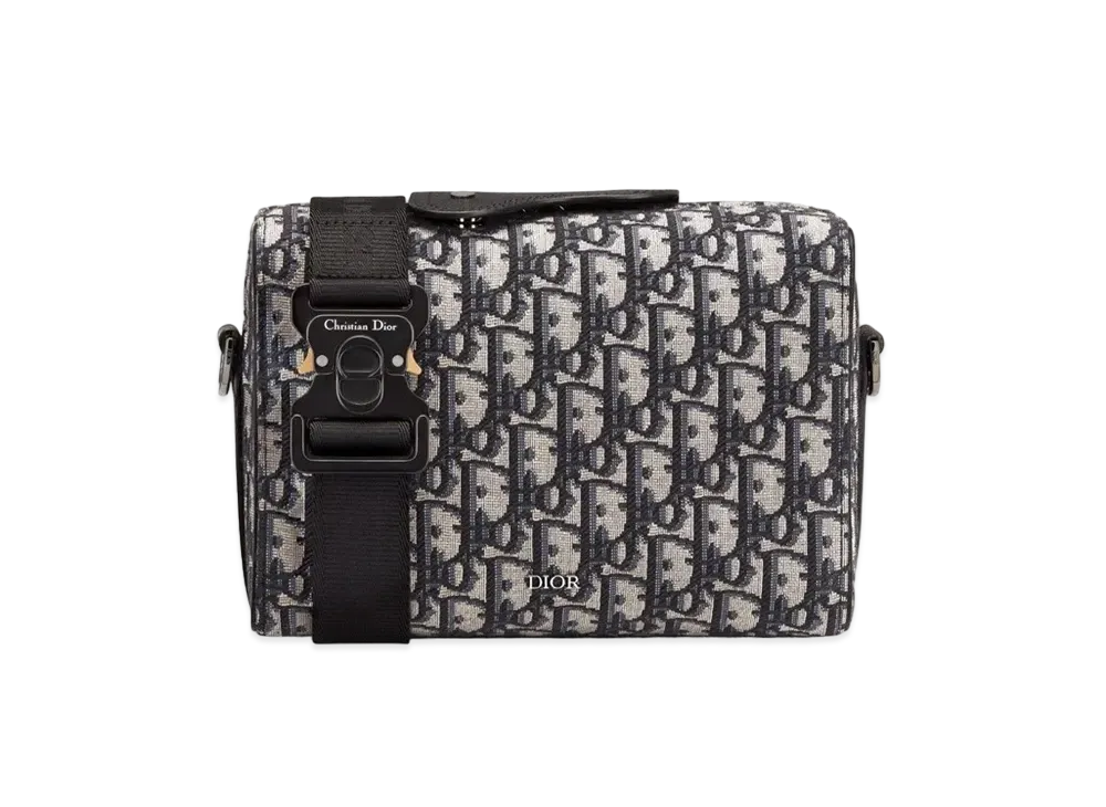 Dior Lingot Pouch Dior Oblique Jacquard Grained Calfskin "Beige/Black"
