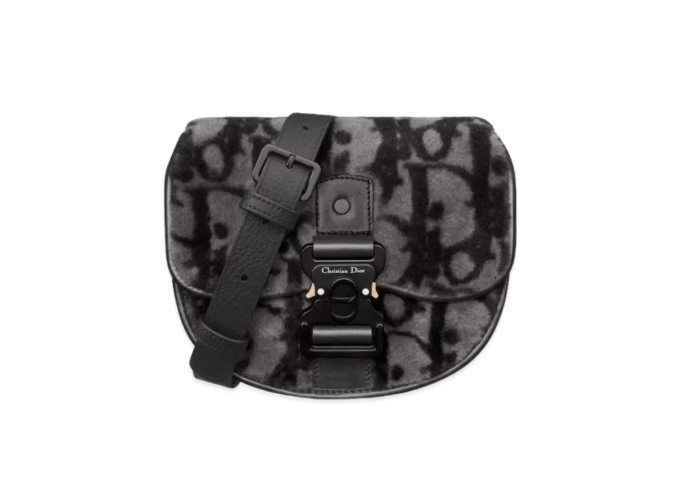 Dior Gallop Mini Messenger Dior Oblique Motif Shearling "Grey"