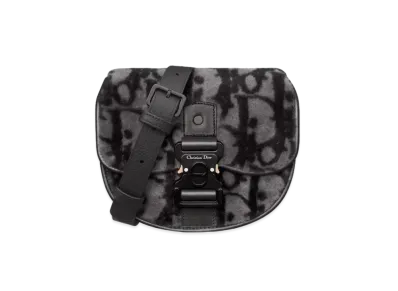 Dior Gallop Mini Messenger Dior Oblique Motif Shearling "Grey"