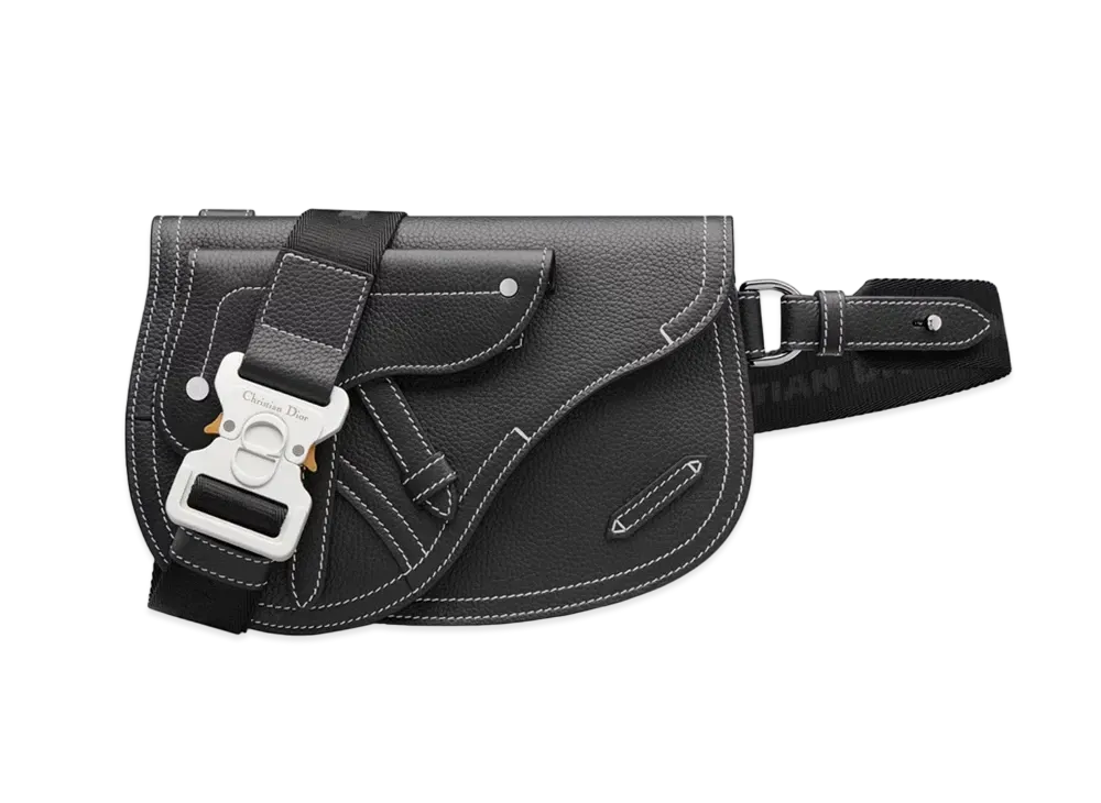 Dior Saddle Pouch Grained Calfskin "Black"